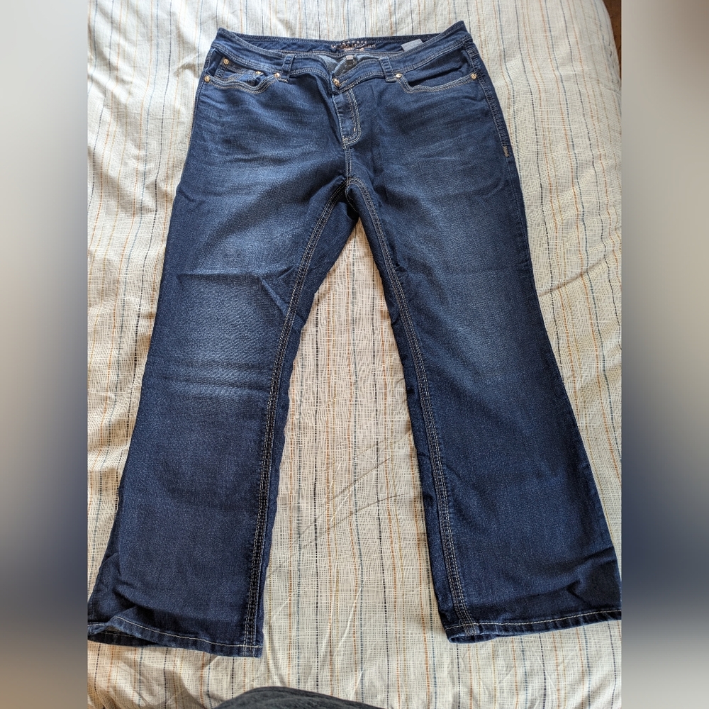 Melissa McCarthey Seven7 Jeans Dark Wash Bootcut Sz 22W EUC Cotton Blend